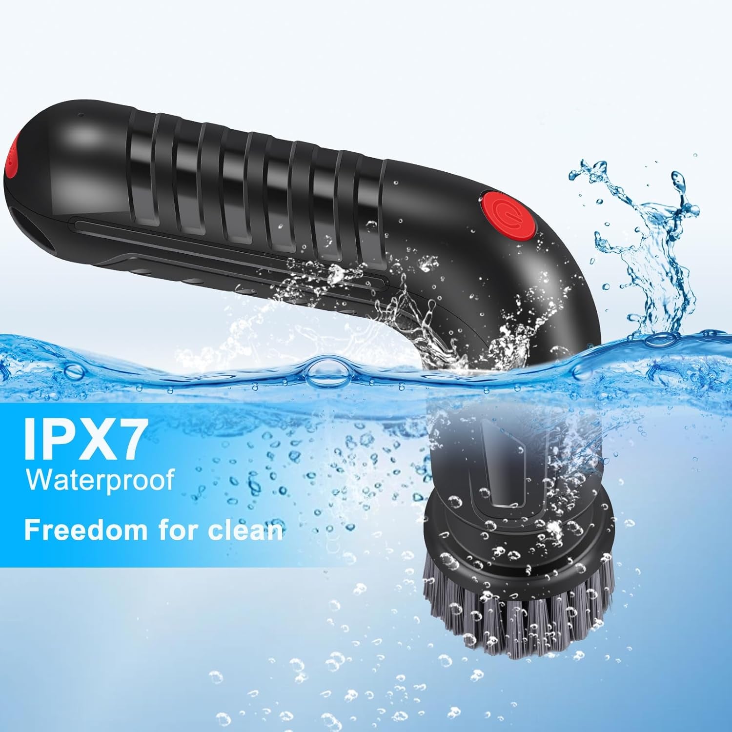 Electric Scrubber Power Spin Scrubber Cordless, Electric Spin Scrubber with 8 Brush Heads 1 Net Bag, Electric Scrubbing Brush 2 Speed, Electric Cleaning Brush for Bathroom Shower Floor Grout
