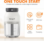 M503 Food Chopper Electric, Mini Chopper Food Processor, 400Ml Blender Bowl, One Touch Operation, BPA Free, USB Charging, Portable Food Blender for Chopping Baby Food, Meat, Fruit, Vegetable