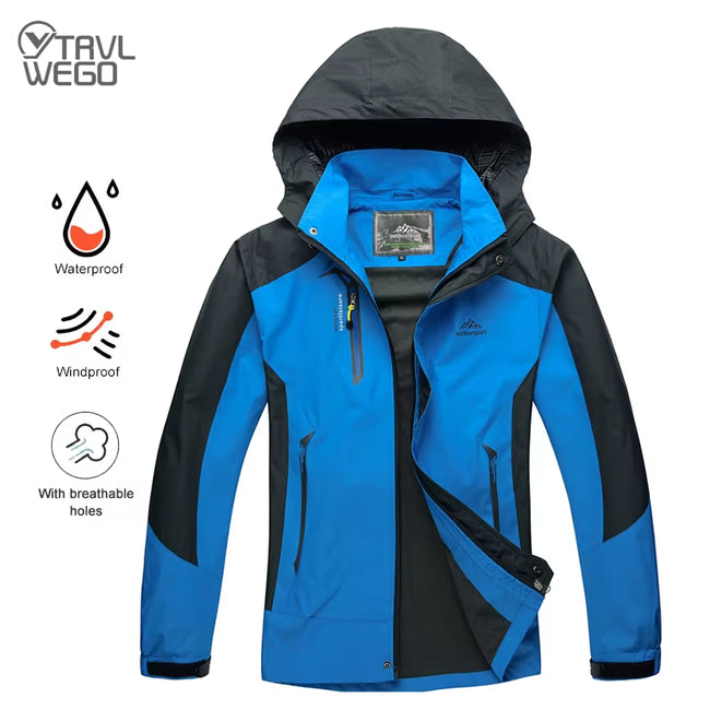Camping Hiking Jacket Men Autumn Outdoor Sports Coats Climbing Trekking Windbreaker Travel Waterproof Jackets Black Main Image