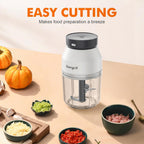 M503 Food Chopper Electric, Mini Chopper Food Processor, 400Ml Blender Bowl, One Touch Operation, BPA Free, USB Charging, Portable Food Blender for Chopping Baby Food, Meat, Fruit, Vegetable