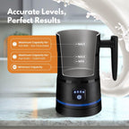 Electric Milk Frother – Professional Automatic Foam Maker for Lattes, Cappuccinos & Hot Chocolates, Stainless Steel, Whisk & Froth in Seconds, Versatile Modes – Ideal for Home & Office Use