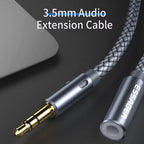 Headphone Extension Cable Jack 3.5Mm Audio Aux Cable 3.5 Mm Female Splitter Speaker Extender Cord for Earphone Adapter
