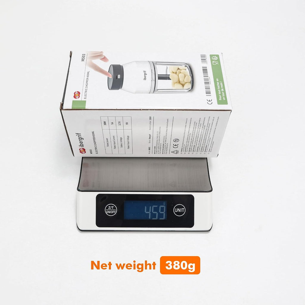 M503 Food Chopper Electric, Mini Chopper Food Processor, 400Ml Blender Bowl, One Touch Operation, BPA Free, USB Charging, Portable Food Blender for Chopping Baby Food, Meat, Fruit, Vegetable
