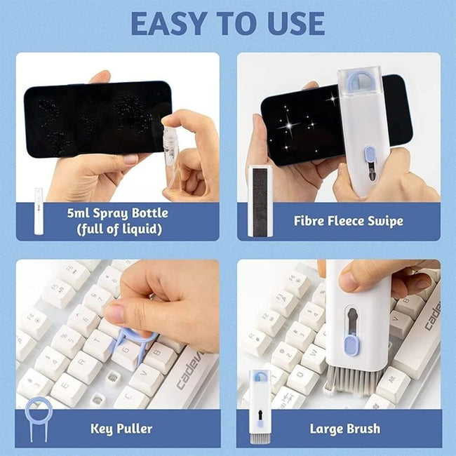 7 In 1 Computer Keyboard Cleaner Brush Kit Earphone Cleaning Pen For Headset Keyboard Cleaning Tools Cleaner Keycap Puller Kit Main Image