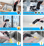 Electric Scrubber Power Spin Scrubber Cordless, Electric Spin Scrubber with 8 Brush Heads 1 Net Bag, Electric Scrubbing Brush 2 Speed, Electric Cleaning Brush for Bathroom Shower Floor Grout