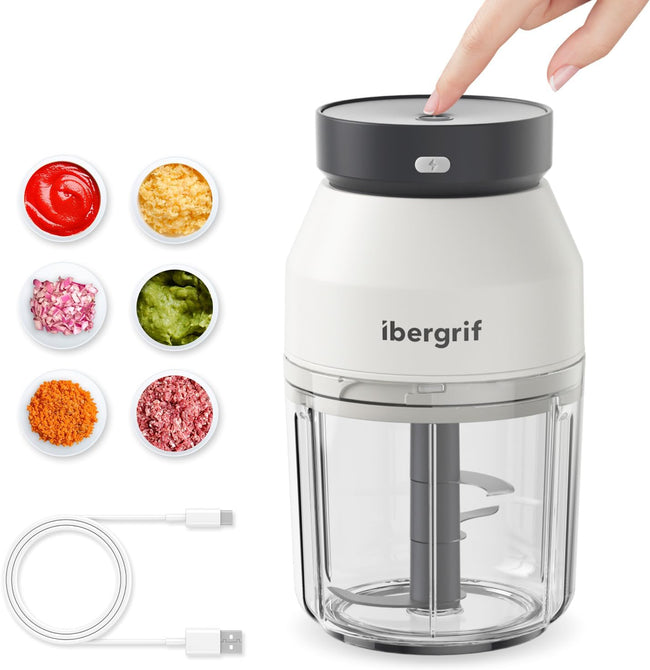 M503 Food Chopper Electric, Mini Chopper Food Processor, 400Ml Blender Bowl, One Touch Operation, BPA Free, USB Charging, Portable Food Blender for Chopping Baby Food, Meat, Fruit, Vegetable Hover Image