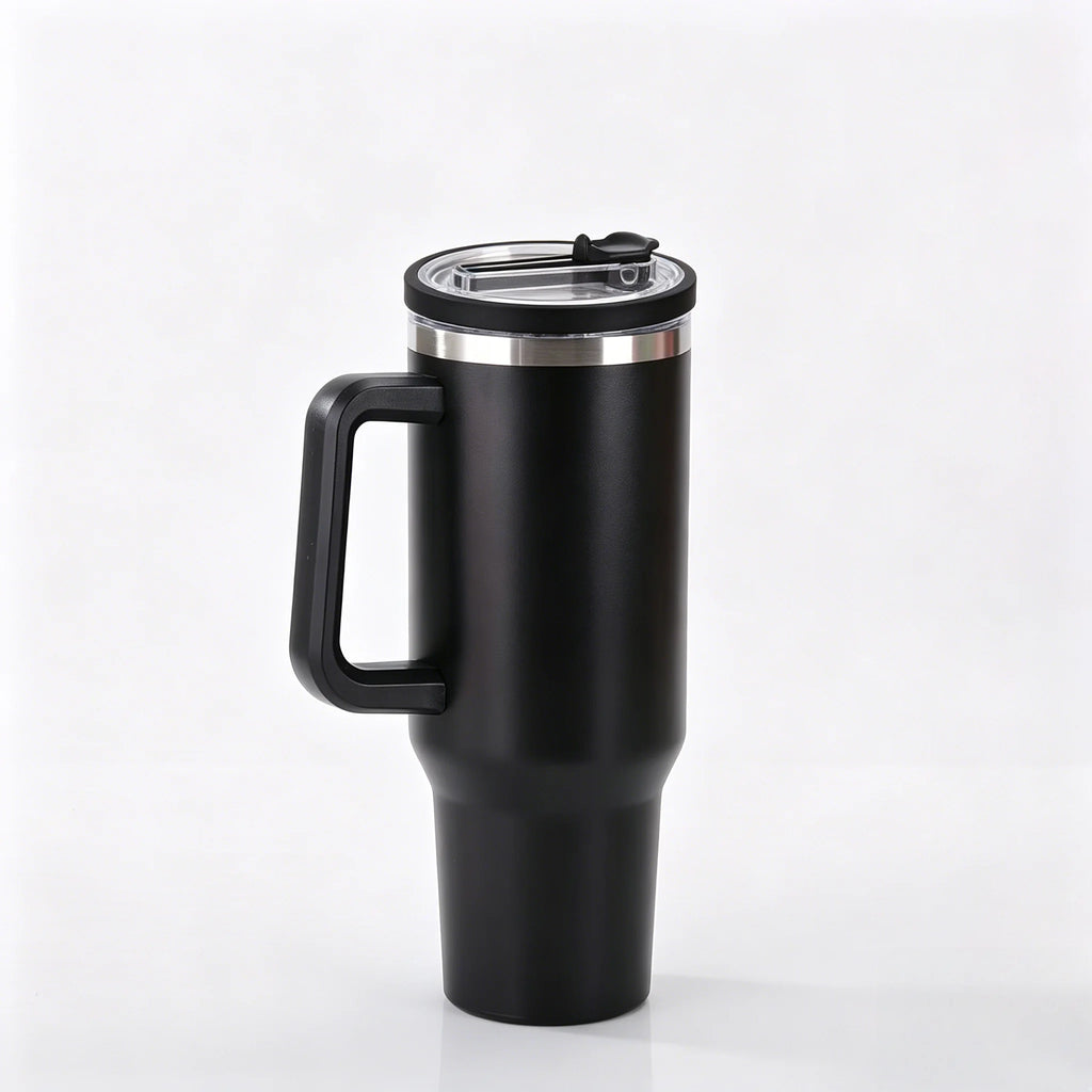 40Oz 1200ML Insulated Tumbler W/Handle & Straw, Double Wall Thermal Cup, Travel Coffee Mug, Gift