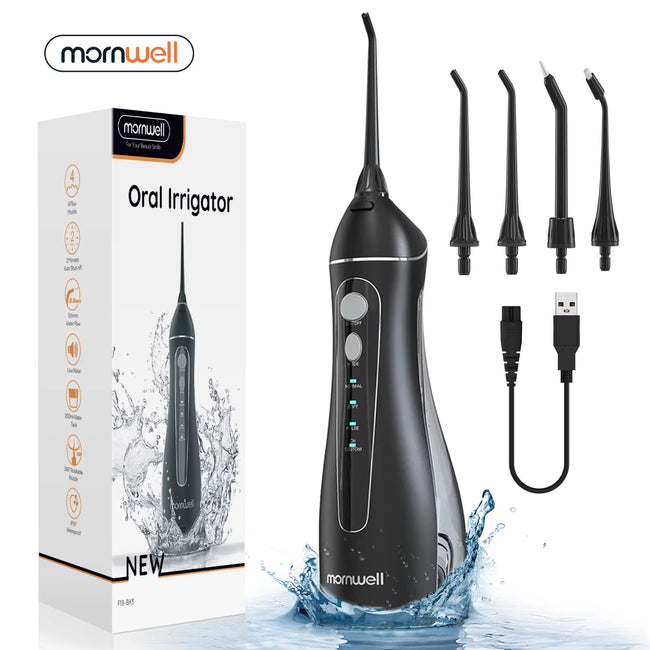 Water Floss Portable Cordless F18 Water Flosser 3 Cleaning Modes Waterproof Rechargeable Water Cleaner 4 Nozzles Clean Gums Main Image