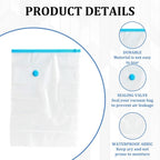 6 Pack Small Vacuum Bags for Travel, Vacuum Storage Bags for Clothes, Space Saving Vacuum Pack Bags for Seasonal Storage, Dormitory and Moving, Vacuum Pack Bags for Clothes