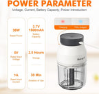 M503 Food Chopper Electric, Mini Chopper Food Processor, 400Ml Blender Bowl, One Touch Operation, BPA Free, USB Charging, Portable Food Blender for Chopping Baby Food, Meat, Fruit, Vegetable