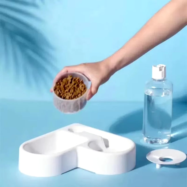 Automatic Drinking Love Pet Bowl Moisture-Proof Cat Bowl Dog Basin Dual-Use Multi-Functional Drinking and Feeding Main Image