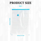 6 Pack Small Vacuum Bags for Travel, Vacuum Storage Bags for Clothes, Space Saving Vacuum Pack Bags for Seasonal Storage, Dormitory and Moving, Vacuum Pack Bags for Clothes