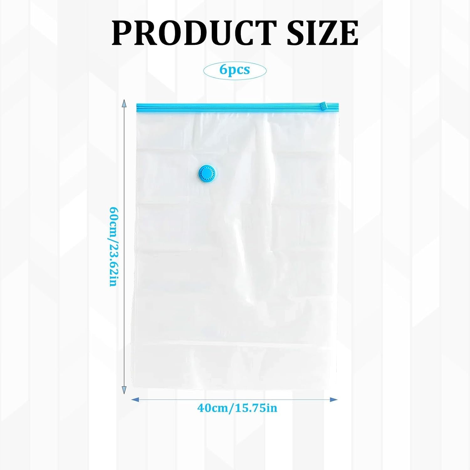 6 Pack Small Vacuum Bags for Travel, Vacuum Storage Bags for Clothes, Space Saving Vacuum Pack Bags for Seasonal Storage, Dormitory and Moving, Vacuum Pack Bags for Clothes