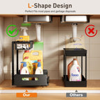 Under Sink Organizer, Pull Out Cabinet Organizer 2-Tier Slide Out Sliding Shelf under Cabinet Storage Multi-Use for under Kitchen Bathroom Sink Organizers and Storage