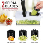 Vegetable Chopper, Vegetable Chopping, 18-In-1 Deluxe Vegetable Chopper Kitchen Gifts | Onion Chopper & Dicer | Peeler, Spiralizer, Lemon Squeezer, Egg Slicer & Seperator