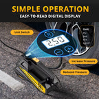 Corded Portable Car Air Pump Upgraded 12V 150PSI Electric Tire Inflator Pump Motorcycle Bike Ball LED Light Car Air Compressor