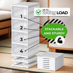 Shoes Storage Box, Installation Free 6PCS Clear Shoe Boxes Stackable Foldable, Storage Organiser for Shoes, Trainers,High Heels,Hallway,Under Bed Shoe Box,Women,Men, Fit up to UK 10