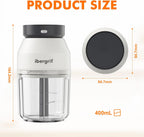 M503 Food Chopper Electric, Mini Chopper Food Processor, 400Ml Blender Bowl, One Touch Operation, BPA Free, USB Charging, Portable Food Blender for Chopping Baby Food, Meat, Fruit, Vegetable