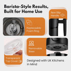 Electric Milk Frother – Professional Automatic Foam Maker for Lattes, Cappuccinos & Hot Chocolates, Stainless Steel, Whisk & Froth in Seconds, Versatile Modes – Ideal for Home & Office Use