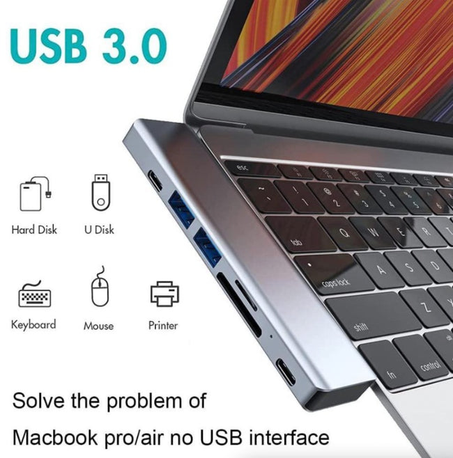 Multiport USB-C Hub Type C To USB 3.0 4K Adapter For Macbook Pro  Air USA Main Image