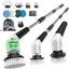 Electric Spin Scrubber- Cordless Electric Cleaning Brush,Shower Scrubber 2 Speeds,8 Brush Heads,Ipx7 Waterproof,Adjustable Long Handle for Bathroom, Tub,Tile,And Car